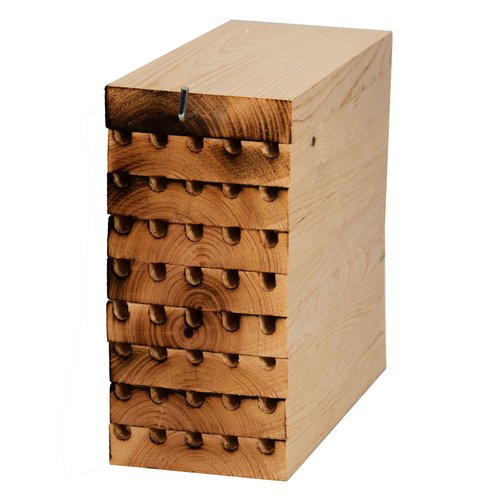 JCs Wildlife Replacement Small Mason Bee Cavity with 8 removable charred pine panels for easy cleaning and bee nesting.