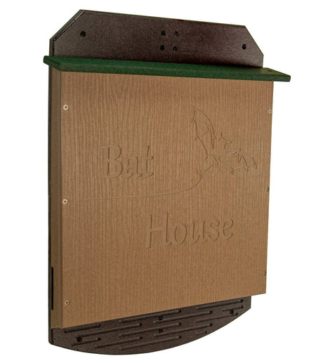 JCS Wildlife Single Chamber Bat House with green roof, designed to attract bats for a clean environment.