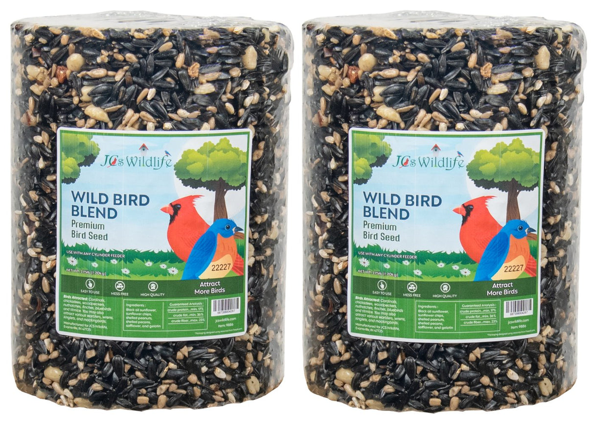 JCS Wildlife Wild Bird Blend Premium Bird Seed Large Cylinder, 3.75 lb - JCS Wildlife