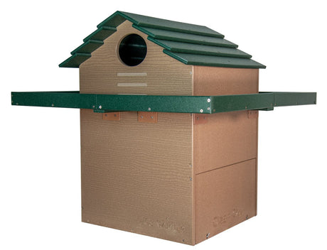 JCs Wildlife X Large Deluxe Poly Barn Owl Box with Exercise Platform - Our Biggest Barn Owl House - Made in the USA