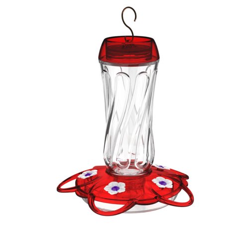 More Birds Orion Glass Hummingbird Feeder 16 Oz with Ant Moat and Perches