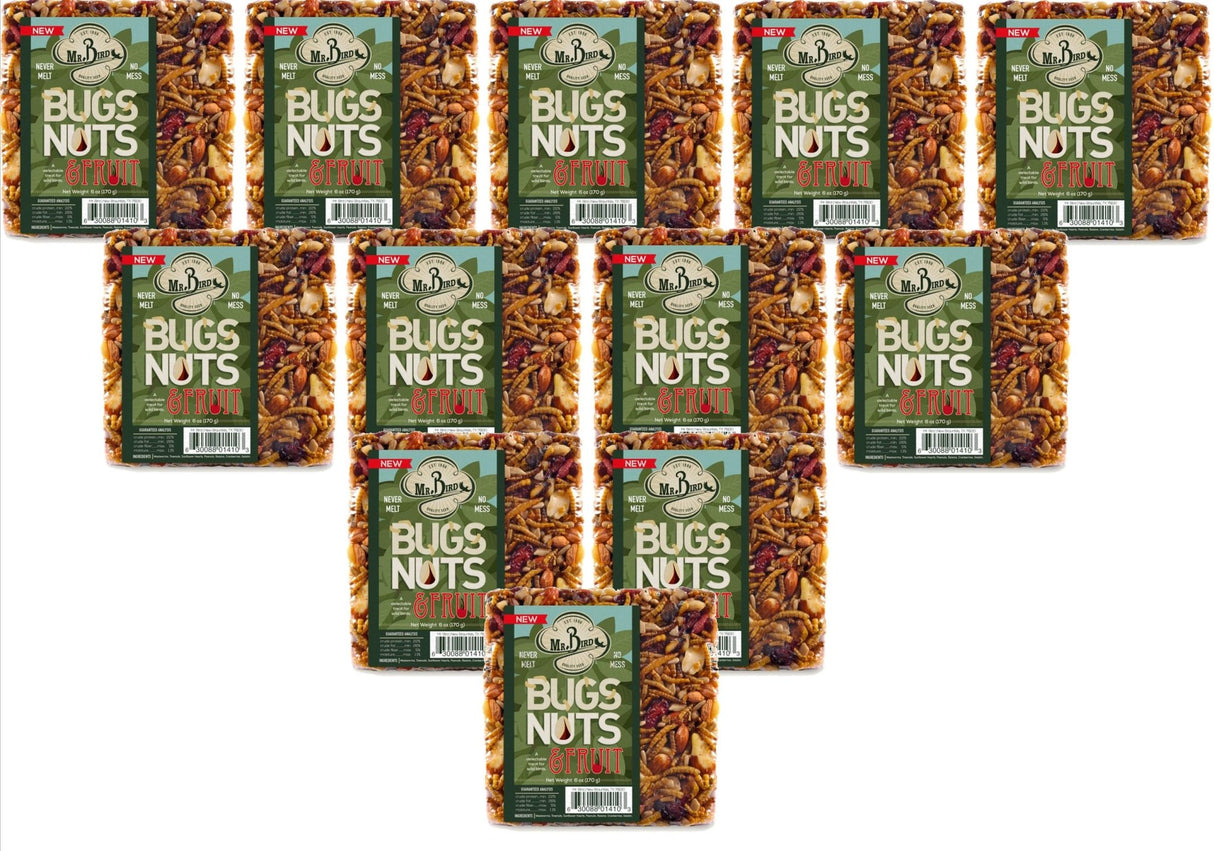Mr. Bird Bugs, Nuts, & Fruit Small Wild Bird Seed Cake 6 oz. (6 or 12 Packs) - JCS Wildlife