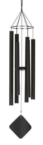 Music of the Spheres Balinese Mezzo Wind Chime with black tubes and central tube suspension system.