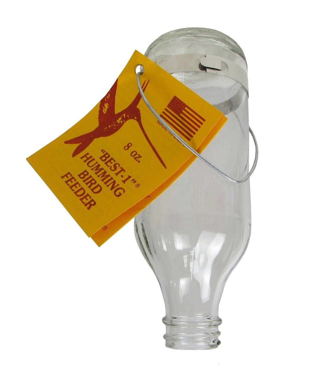 Original Best-1 Clear Glass Bottle Hummingbird Feeder 8 oz. - JCS Wildlife