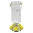 Perky-Pet Desert Bloom Top-Fill Glass Hummingbird Feeder with yellow flower accents and a wide-mouth opening, 32 oz capacity