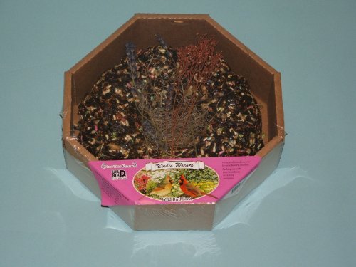 Pine Tree Farms Spring/Summer Wreath, 2.25 lb bird seed wreath featuring black oil sunflower, peanuts, colored safflower, and red millet, in packaging.