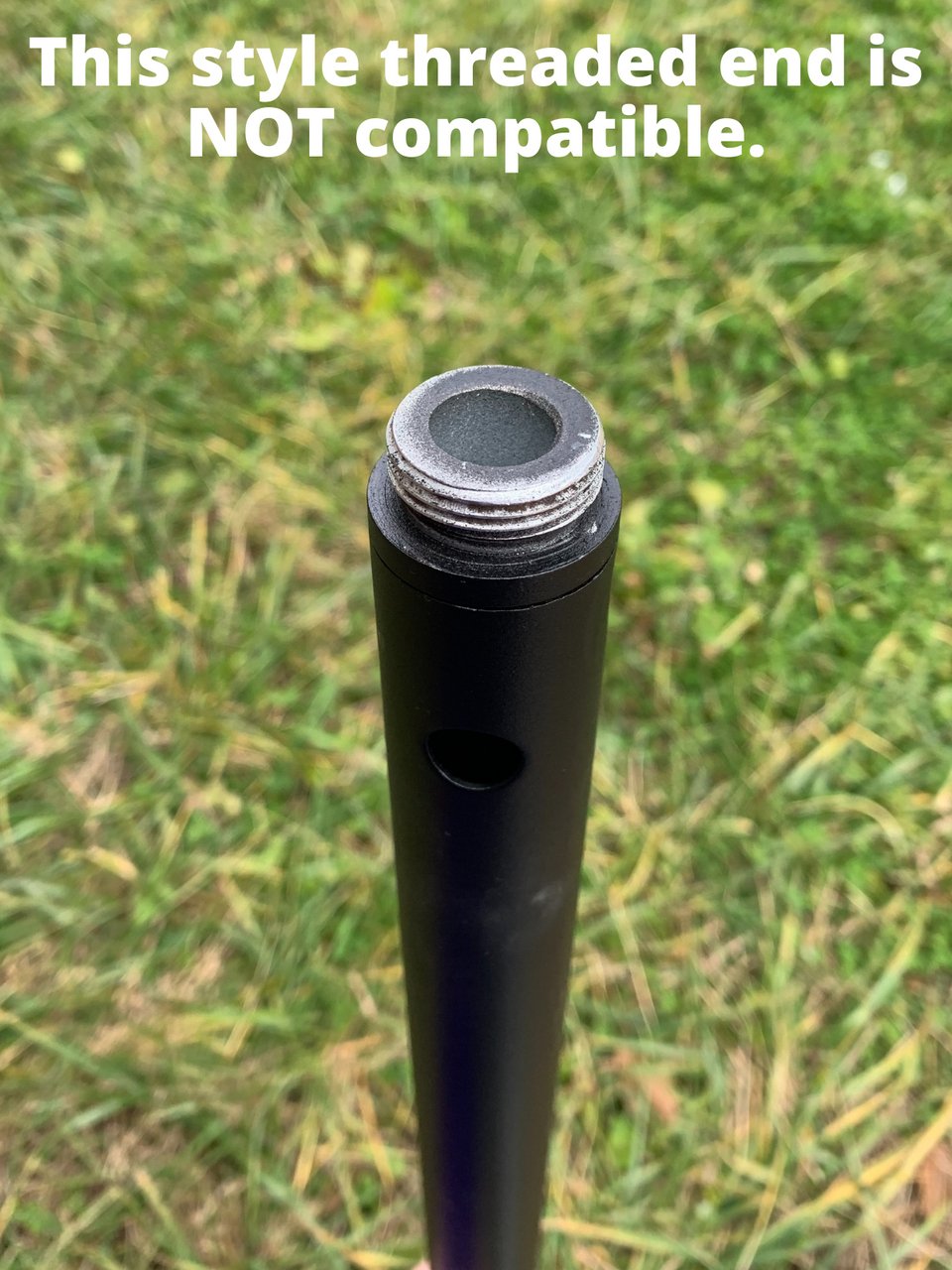 This style of threaded end is not compatible for the Squirrel Stopper Pole Extender.