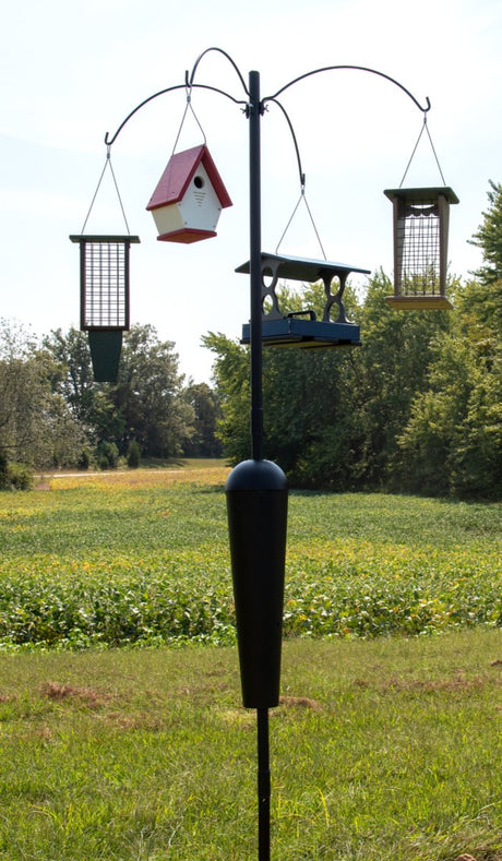 Squirrel Stopper Sequoia Squirrel Proof Bird Feeder Pole System with 4 Hanging Stations - JCS Wildlife