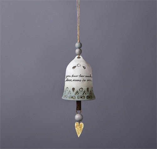 Studio M Grandma Ceramic Bell from Heart Notes collection with heartfelt sentiment "I only hope you know how much your unconditional love means to me."