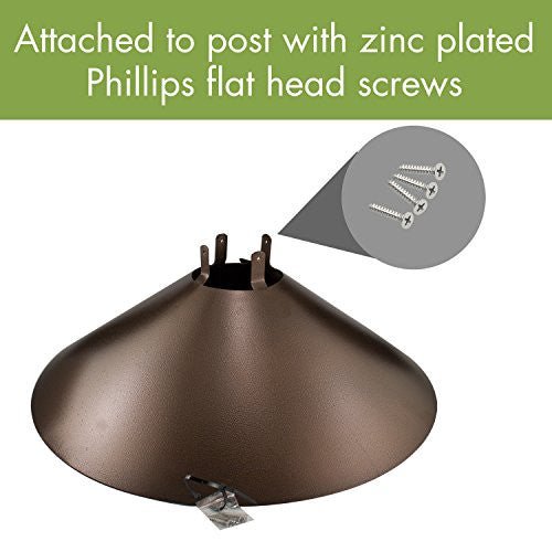 Woodlink 22" Bronze Color Wrap Around Baffle with Zinc Plated Phillips Screws for 4x4 Post Mount