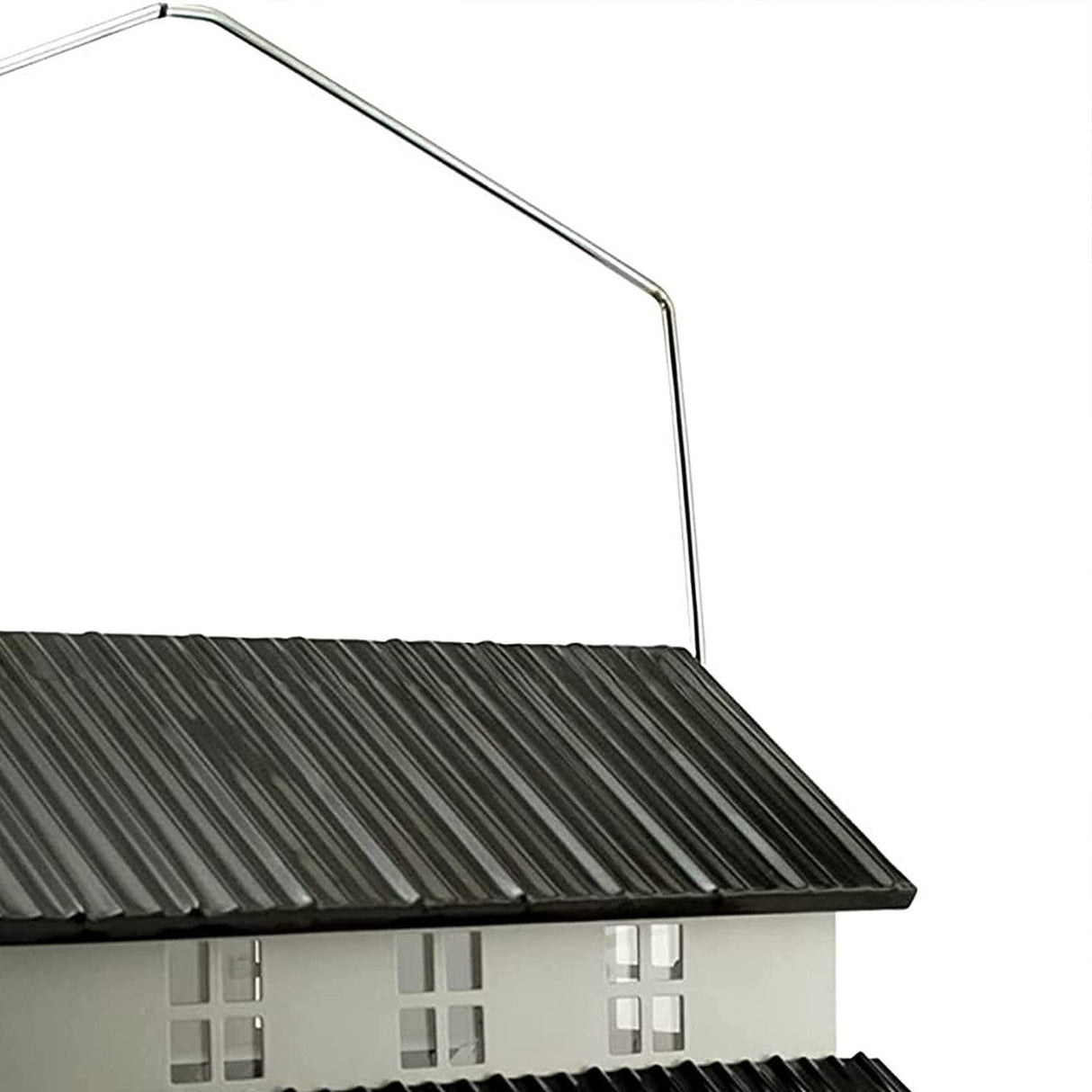 WoodLink Rustic Farmhouse Absolute® White Farmhouse Squirrel-Resistant Feeder close-up of roof design.