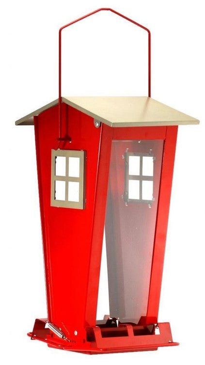 Woodlink Snack Shack Squirrel-Resistant Feeder - Durable, chew-resistant red powder coated steel with weight activated perches.