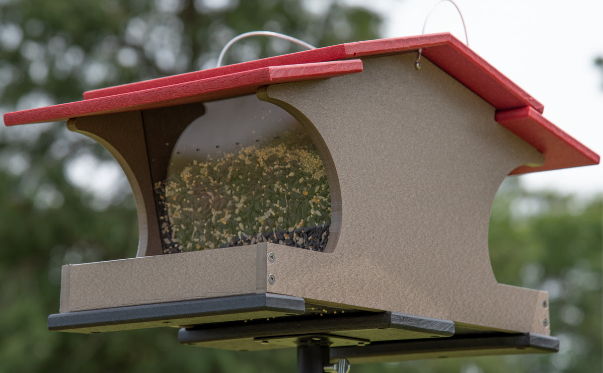 JCS Wildlife Large Poly Hopper Bird Feeder  - Mounting Pole Bundles Available!