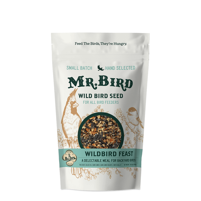 Mr. Bird WildBird Feast Small Loose Seed Bag, 2 lbs, resealable pack for feeding backyard birds.