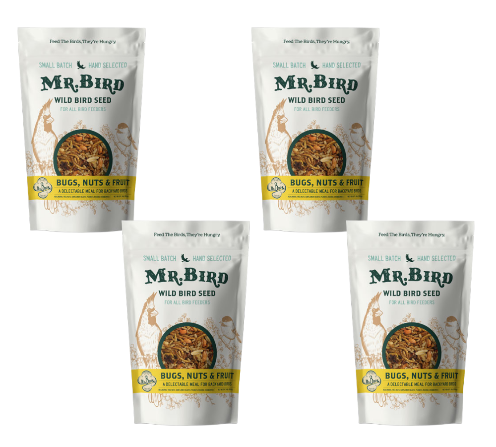Mr. Bird Bugs, Nuts, & Fruit Large Loose Seed Bag 4 lbs. (1, 2, 4 and 6 Packs)