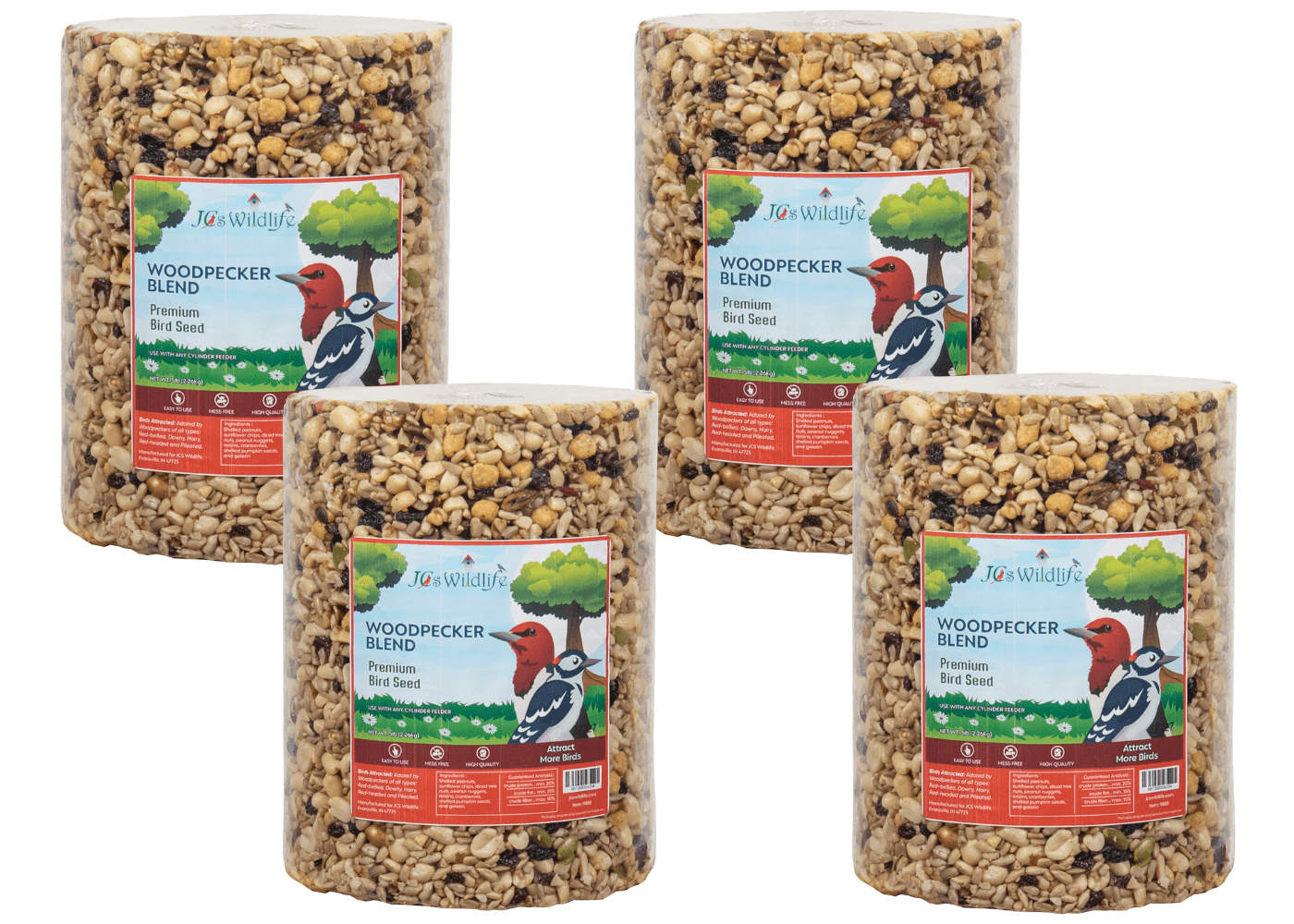 JCs Wildlife Woodpecker Blend Bird Seed Large Cylinder