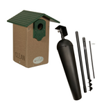 JCs Wildlife Ultimate Mountain Bluebird House with Denali Mounting Pole Kit Combo (Tan and Green)