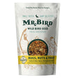Mr. Bird Bugs, Nuts, & Fruit loose seed bag for wild birds, 4 lbs, featuring seeds, mealworms, and dried fruit.