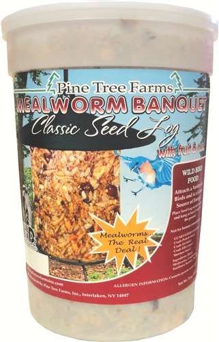 Pine Tree Farms Mealworm Banquet Classic Seed Log 72 oz (1, 2, 4 and 6 Pack)