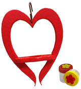 JCs Wildlife Poly Lumber Heart Hummingbird Feeder with Red and Yellow Nectar DOTS