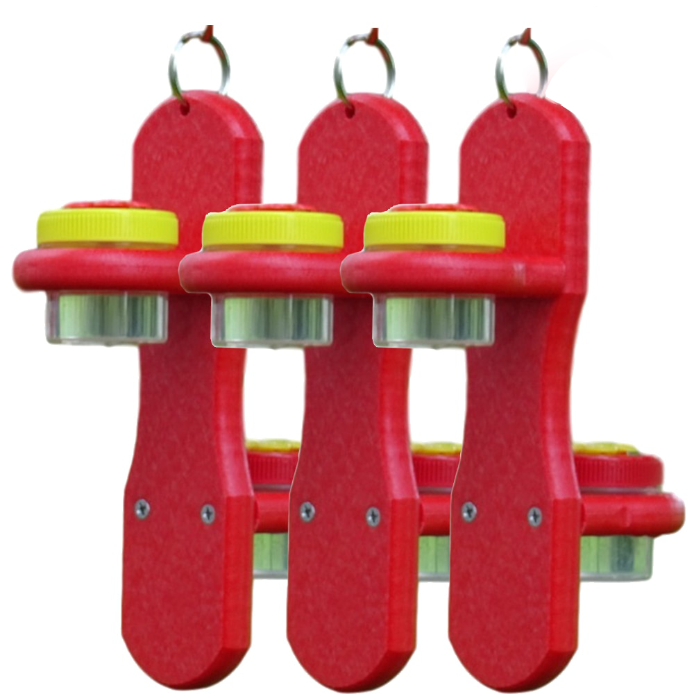 Double Hanging Nectar DOTS With Poly Lumber Holder and 4 Large Jars, HND-2