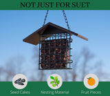 JCS Wildlife Single Suet Cage with Poly Lumber Roof