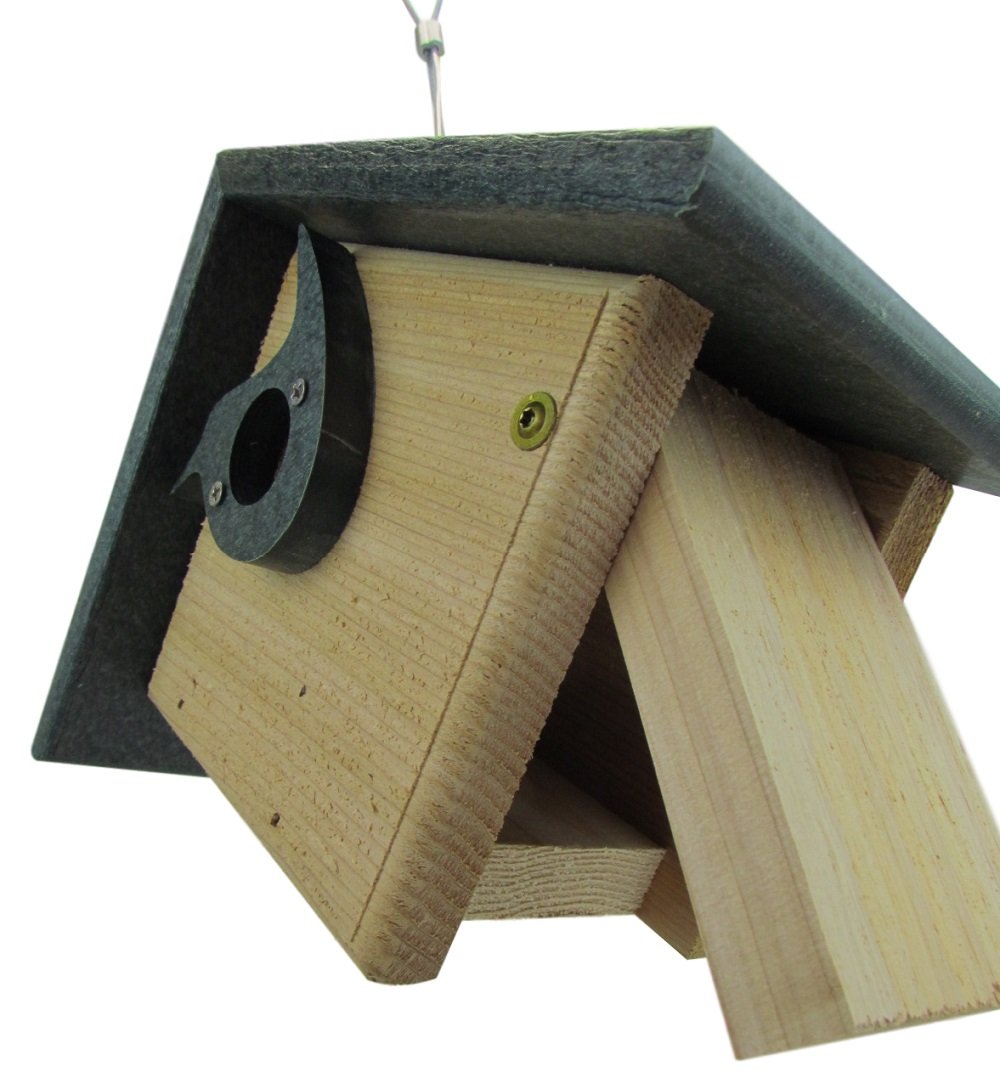 JCS Wildlife Classic Cedar & Recycled Poly Lumber Wren Birdhouse with Predator Guard Portal