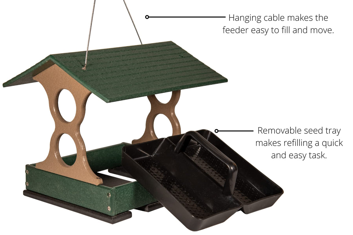 JCS Wildlife Medium Poly Fly Thru Platform Bird Feeder