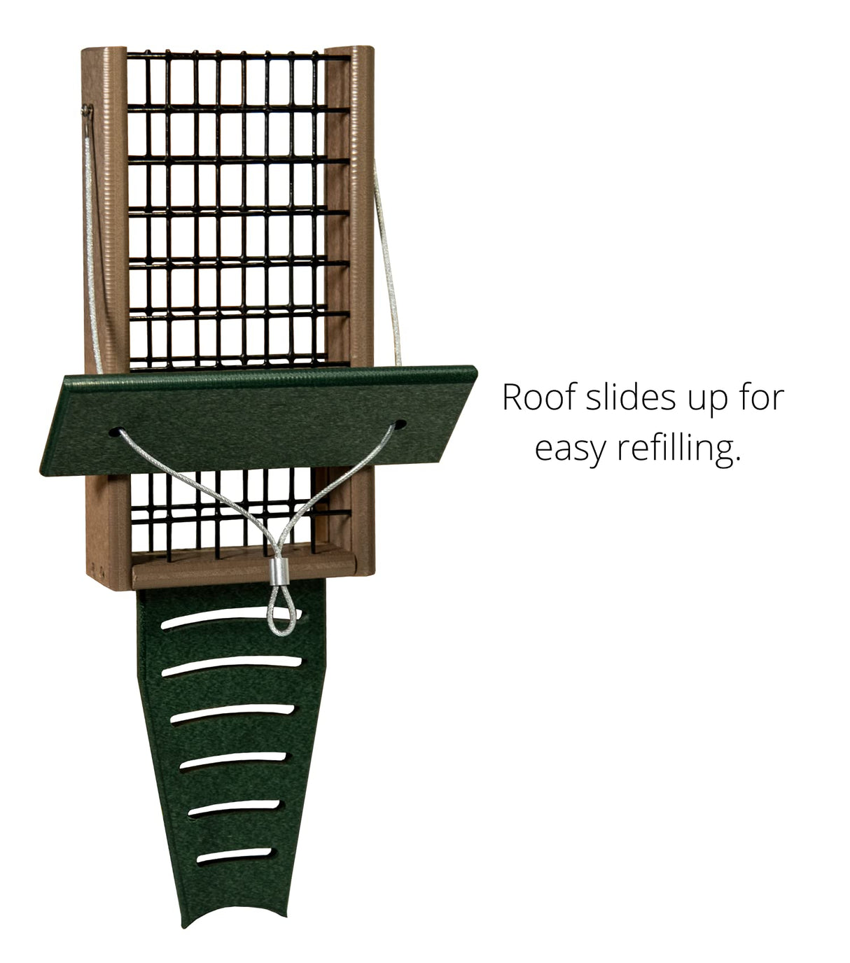 JCS Wildlife Recycled Double Suet Feeder Bird Feeder with Tail Prop