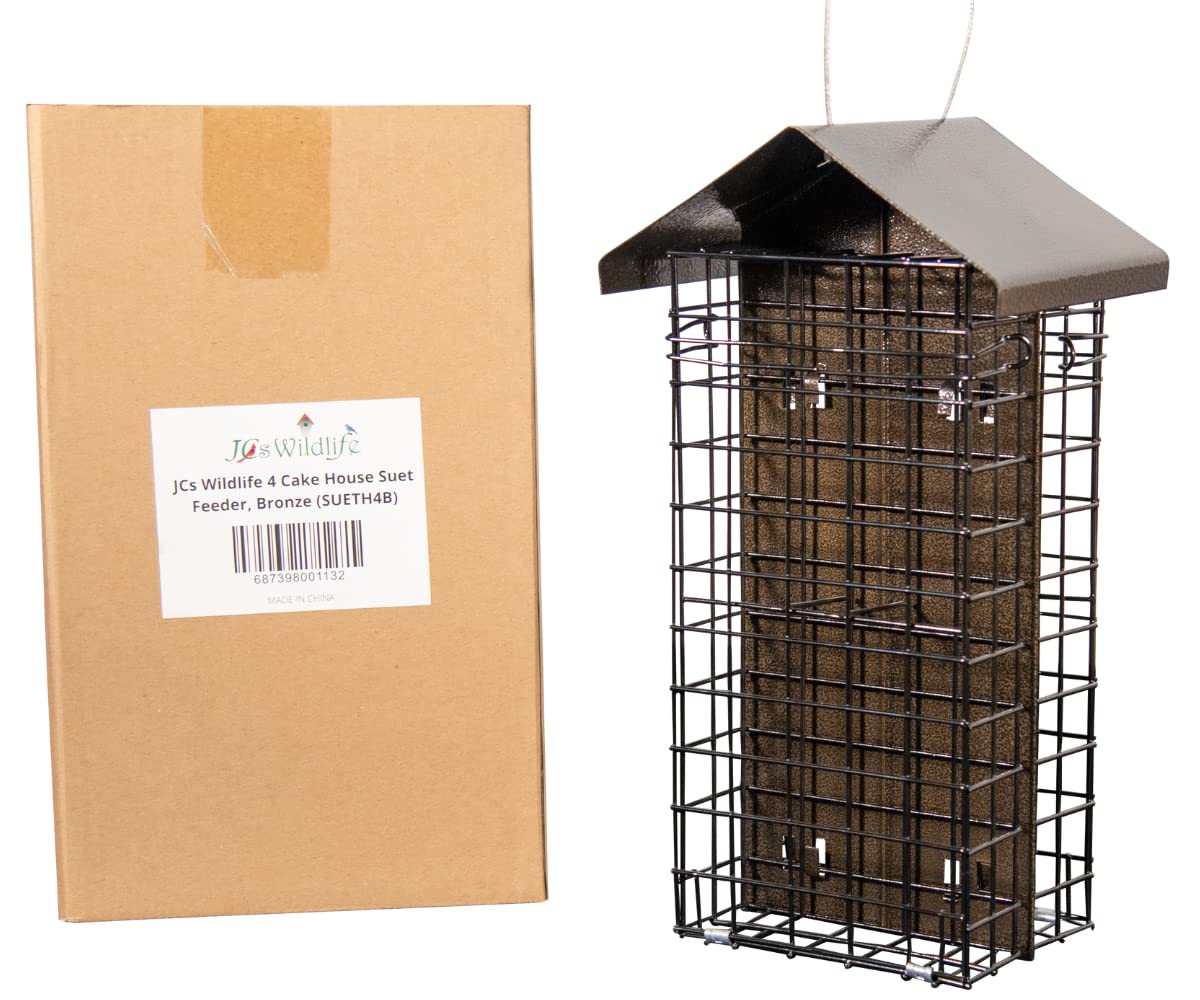 JCS Wildlife Metal House Four Cake Suet Cage (Bronze)