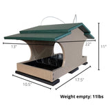 JCS Wildlife Large Poly Hopper Bird Feeder  - Mounting Pole Bundles Available!