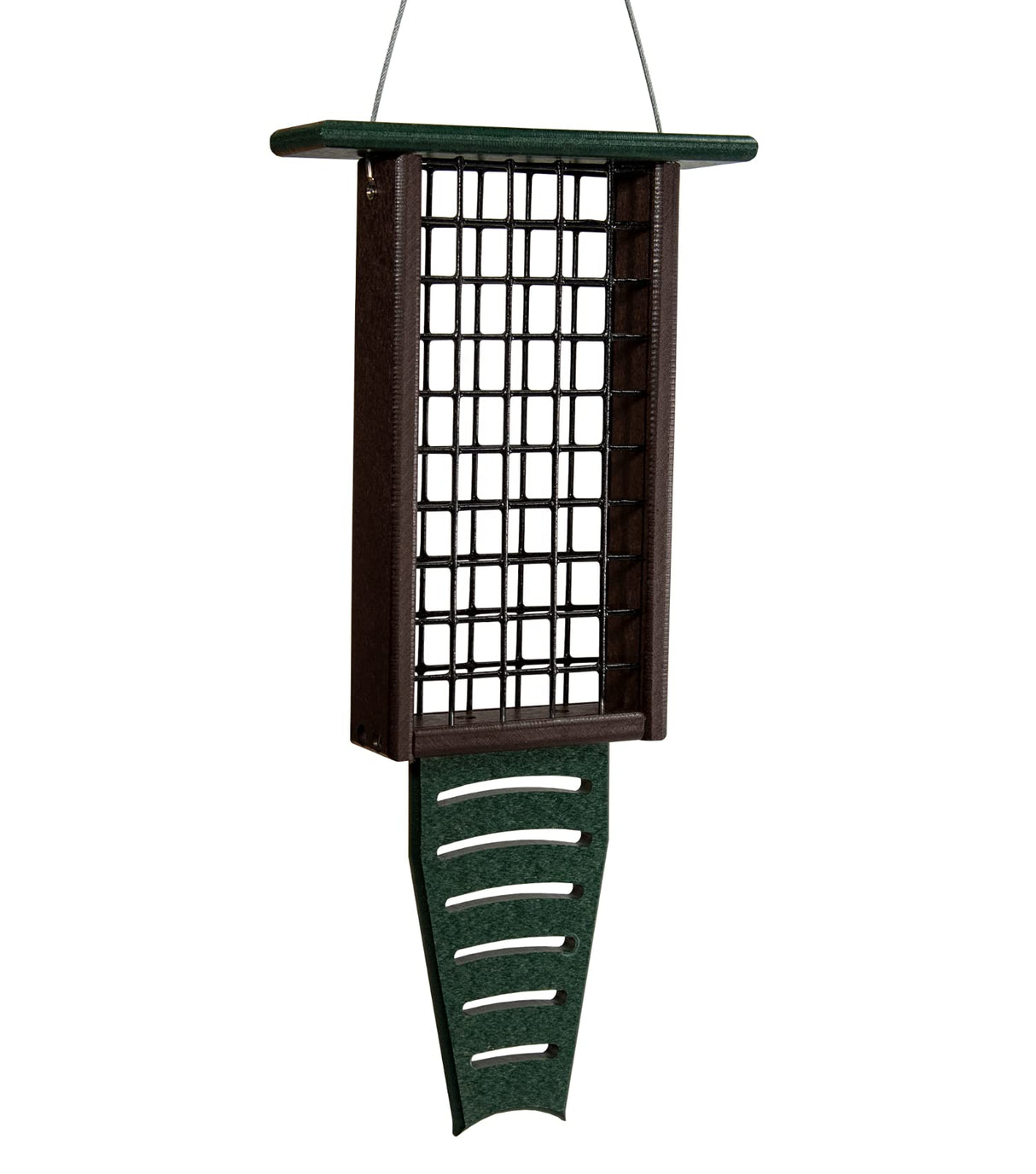 JCS Wildlife Recycled Double Suet Feeder Bird Feeder with Tail Prop