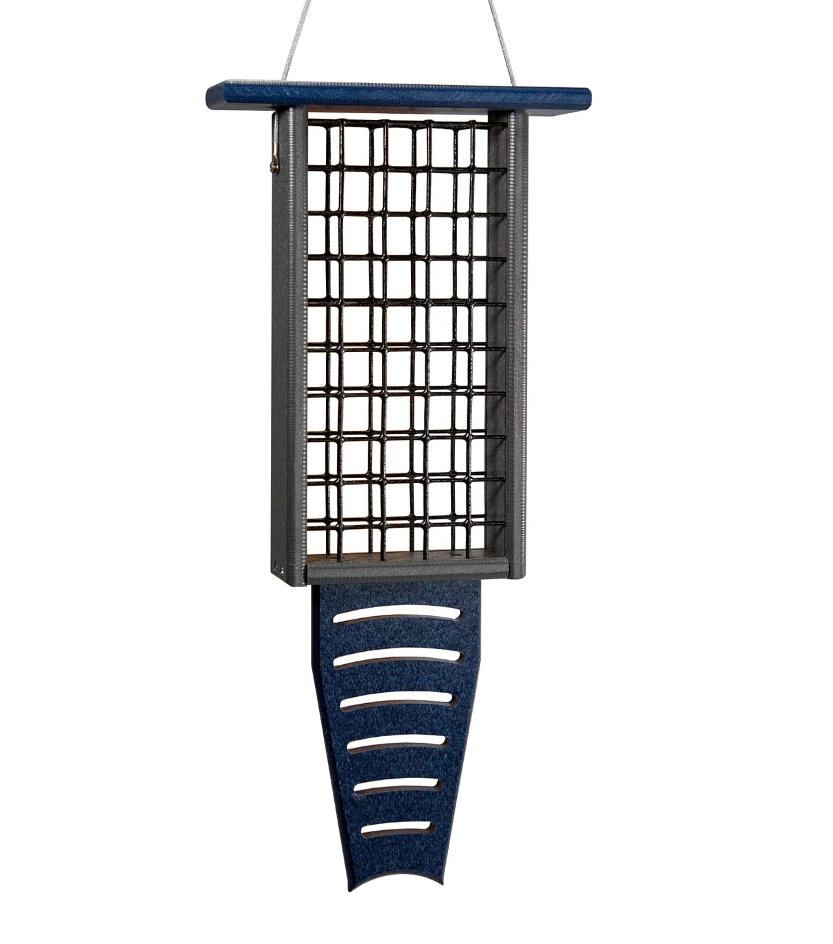 JCS Wildlife Recycled Double Suet Feeder Bird Feeder with Tail Prop