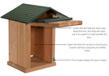 JCS Wildlife Cedar Screech Owl Nest Box with Poly Lumber Roof