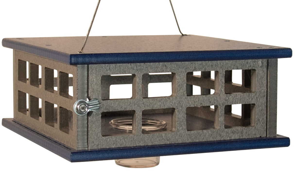 JCS Wildlife Recycled Poly Lumber Caged Platform Bluebird Feeder (Single Cup)