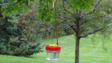 Nectar DOTS Copper Single Hanging Hummingbird Feeder With Red and Yellow Lids