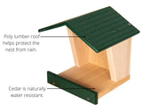 JCS Wildlife Modern Style Cedar Robin Roost with Poly Lumber Roof