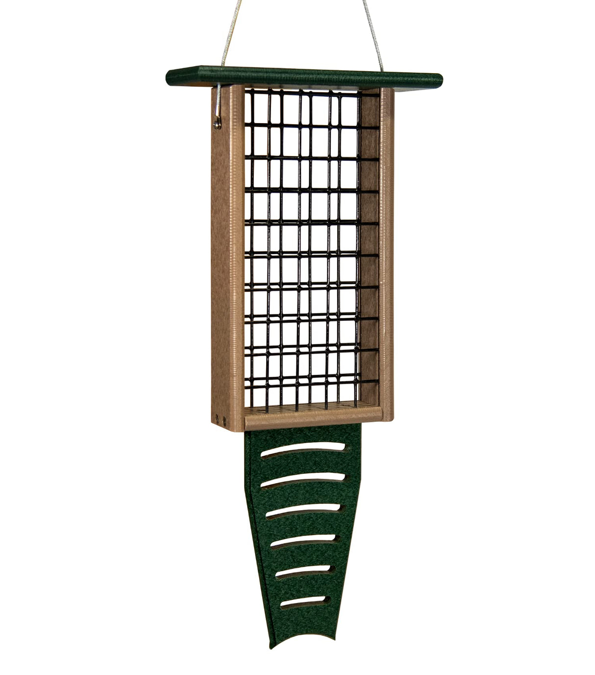 JCS Wildlife Recycled Double Suet Feeder Bird Feeder with Tail Prop