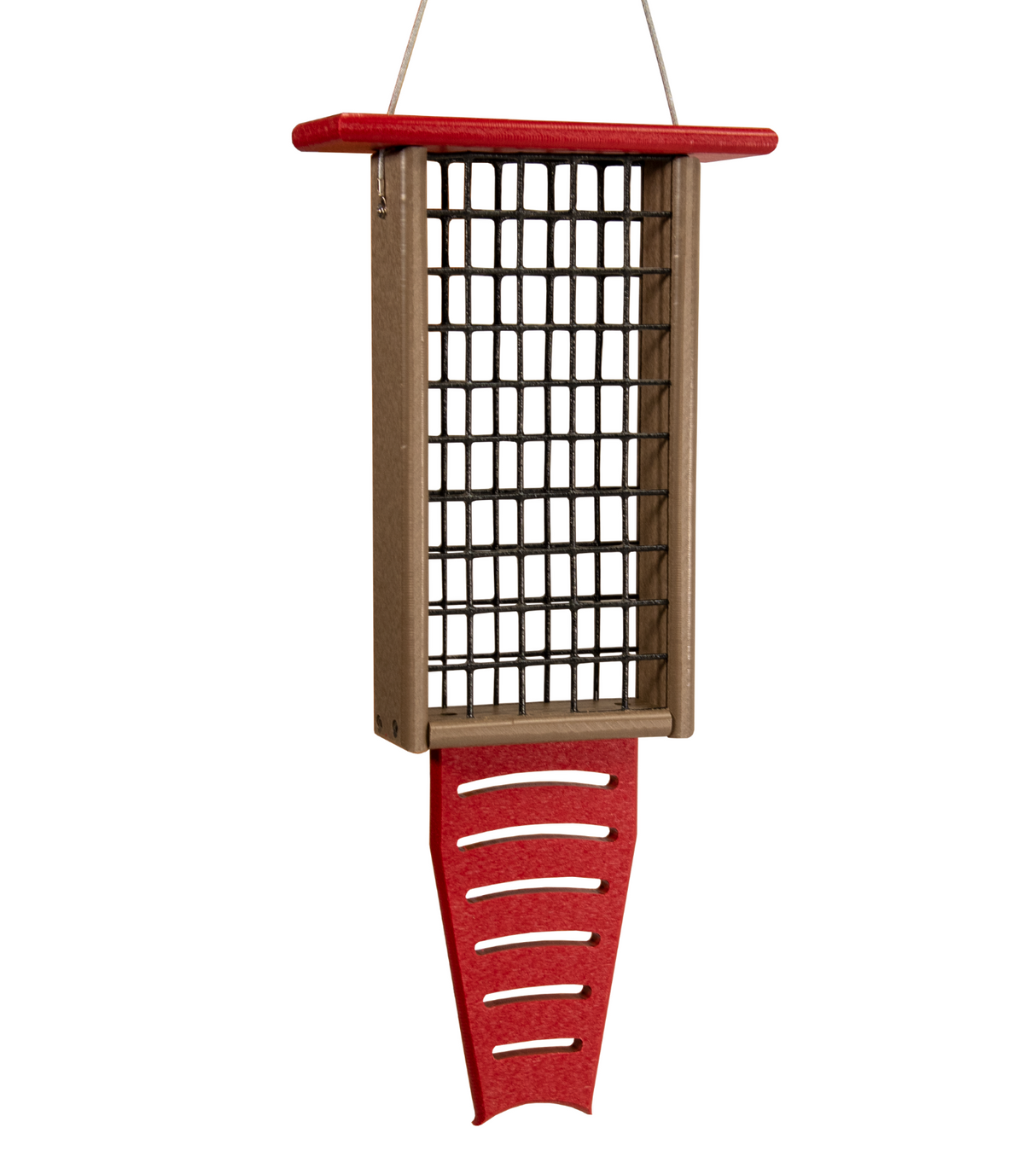 JCS Wildlife Recycled Double Suet Feeder Bird Feeder with Tail Prop