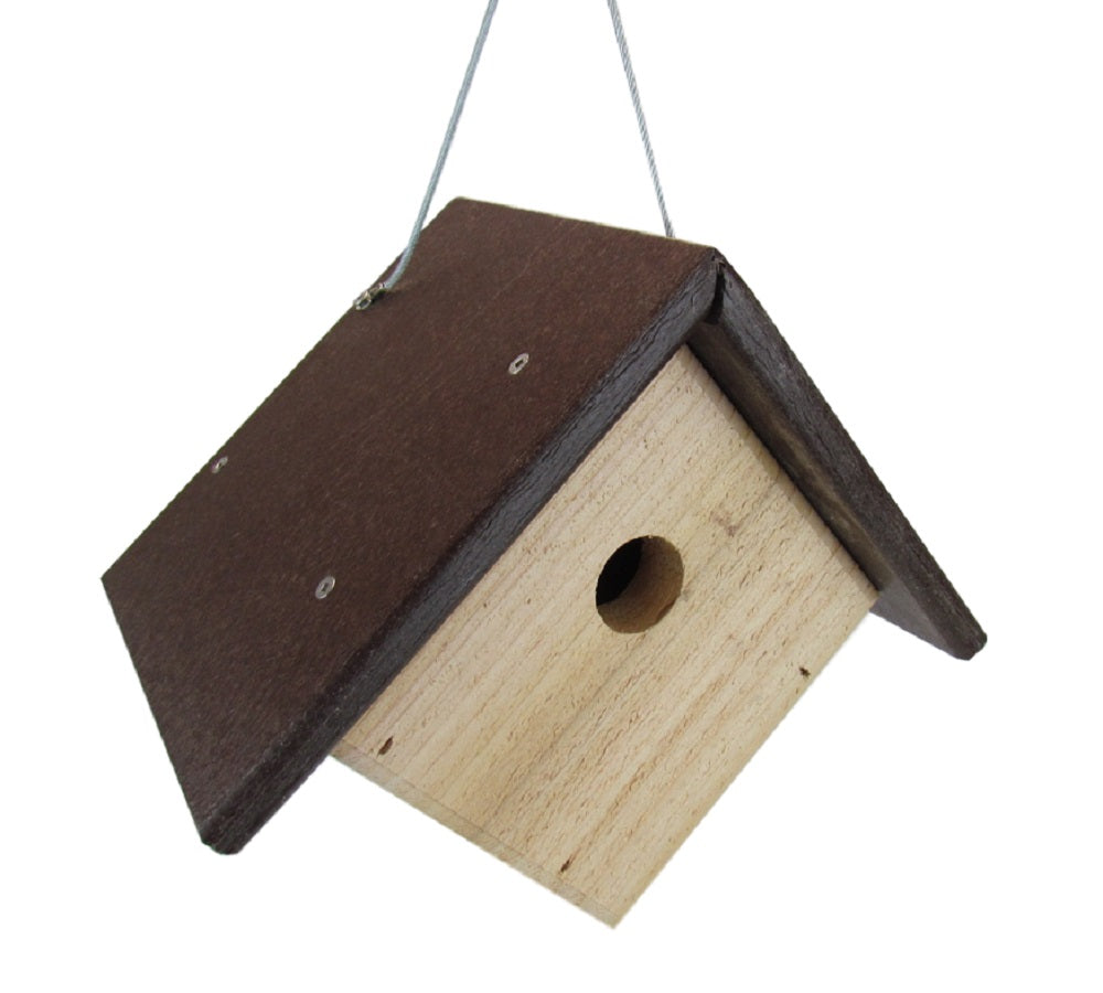 JCS Wildlife Cedar & Poly Wren, Chickadee, & Warbler Birdhouse