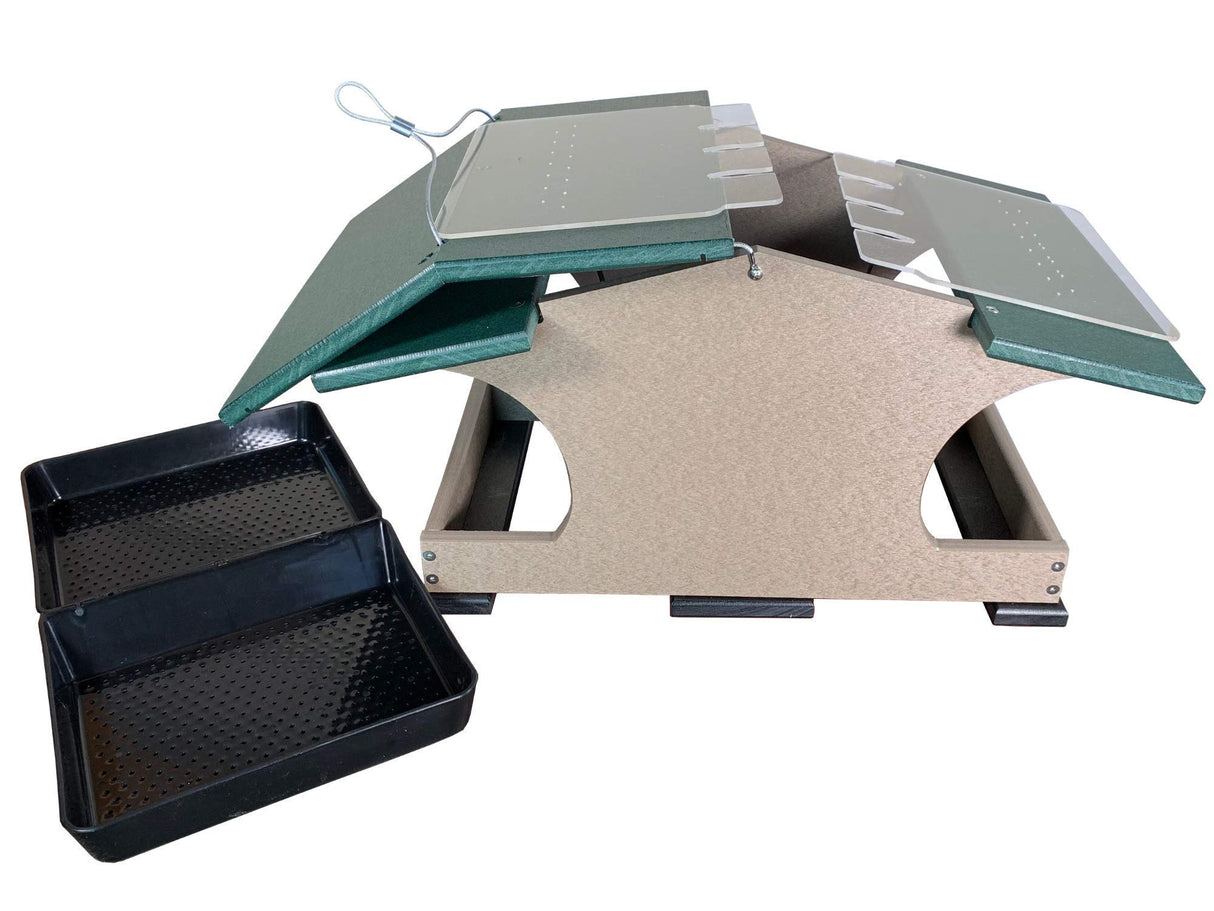 JCS Wildlife Large Poly Hopper Bird Feeder  - Mounting Pole Bundles Available!