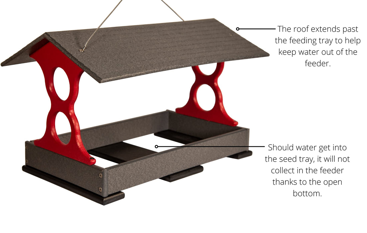 JCS Wildlife Large Fly Thru Bird Feeder- Mounting Pole Bundles Available