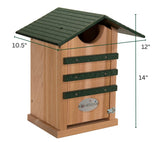 JCS Wildlife Cedar Screech Owl Nest Box with Poly Lumber Roof