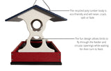 JCS Wildlife Large Fly Thru Bird Feeder- Mounting Pole Bundles Available