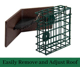 JCS Wildlife Single Suet Cage with Poly Lumber Roof