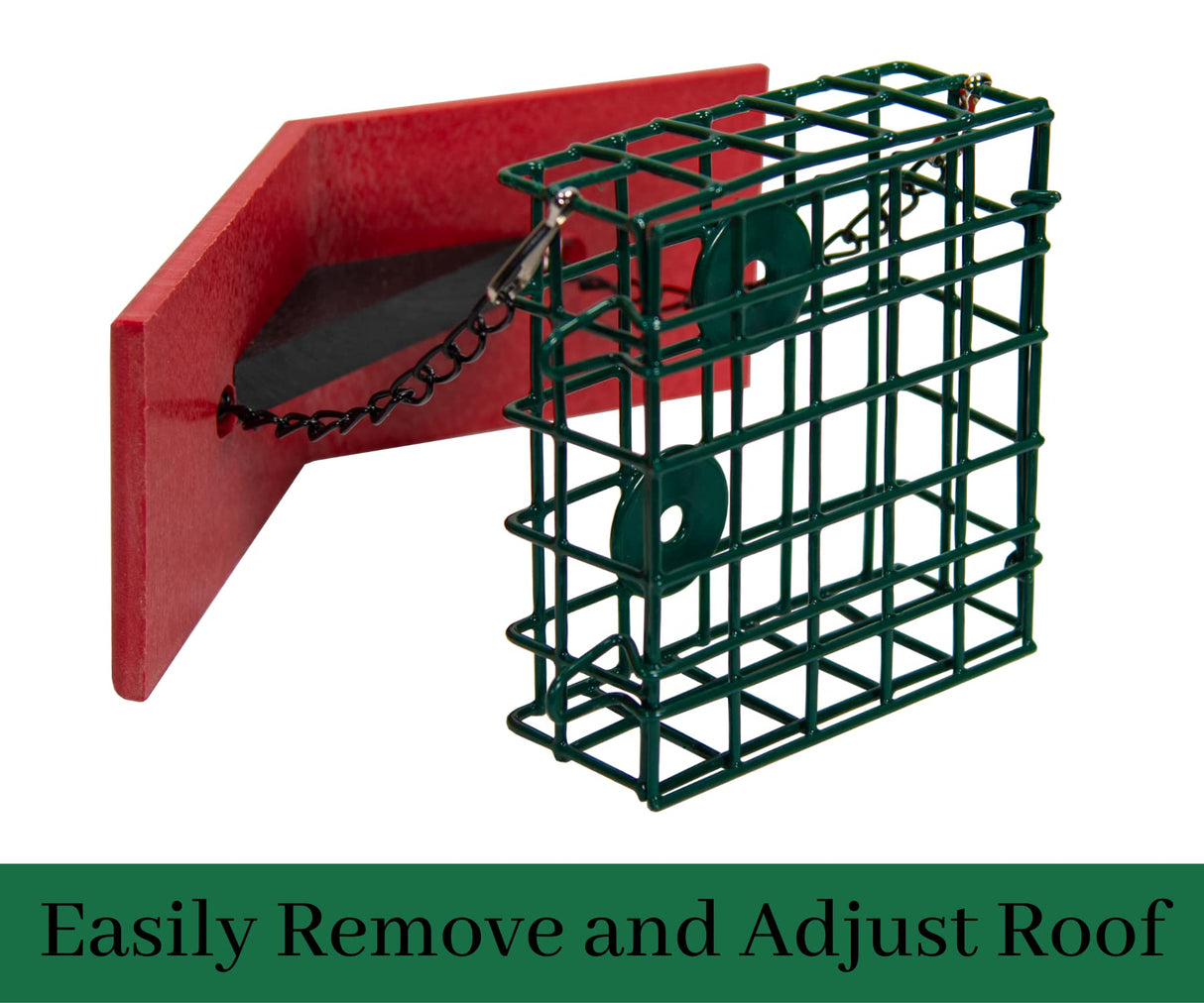 JCS Wildlife Single Suet Cage with Poly Lumber Roof