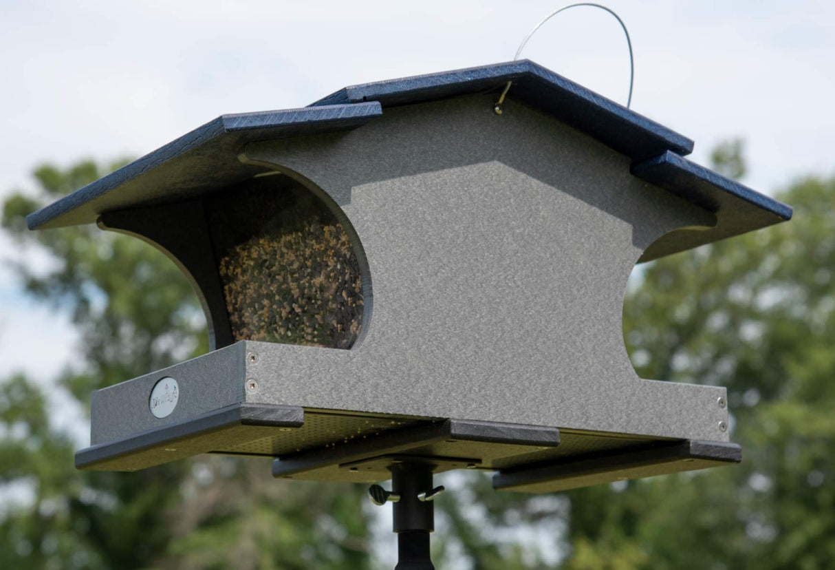 JCS Wildlife Large Poly Hopper Bird Feeder  - Mounting Pole Bundles Available!