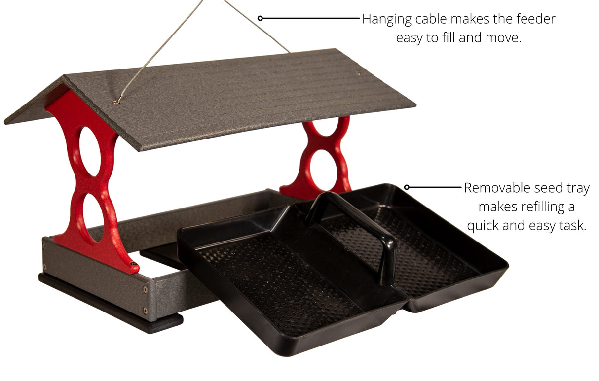 JCS Wildlife Large Fly Thru Bird Feeder- Mounting Pole Bundles Available