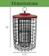 Squirrel Stopper Large Round Squirrel Proof Suet Feeder with Easy-Open Side Door - Holds 4 Suet Cakes