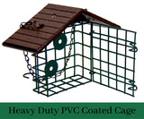 JCS Wildlife Single Suet Cage with Poly Lumber Roof